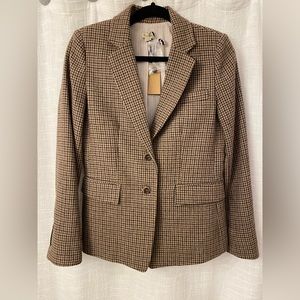 Cremieux Wool Blend Houndstooth Blazer Size 4